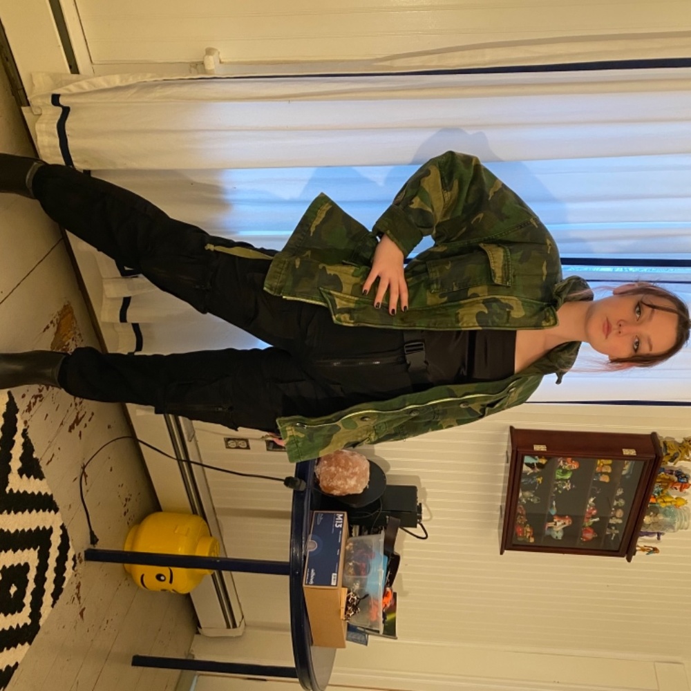 Free People Camo Jean Jacket